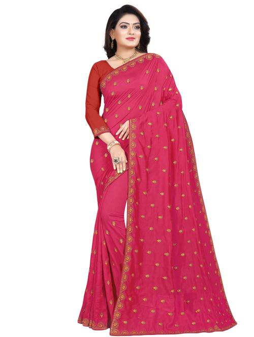 floral embroidered saree with blouse - 17083185 - Very Small Image - 1