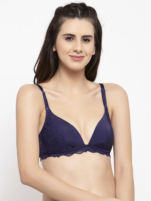 lace detail plunge bra - 17083669 - Very Small Image - 1