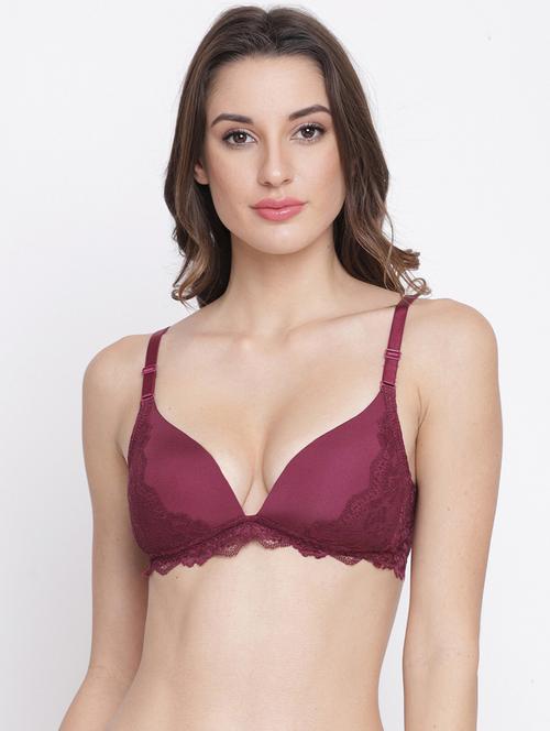 lace detail plunge bra - 17083671 - Very Small Image - 1