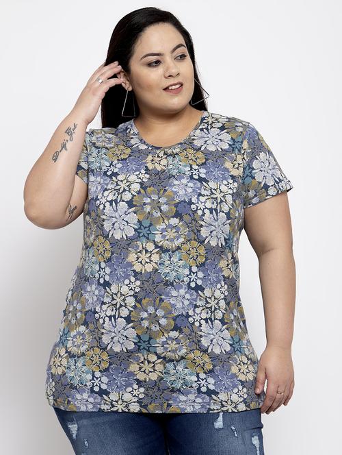 floral print plus tee - 17083783 - Very Small Image - 1