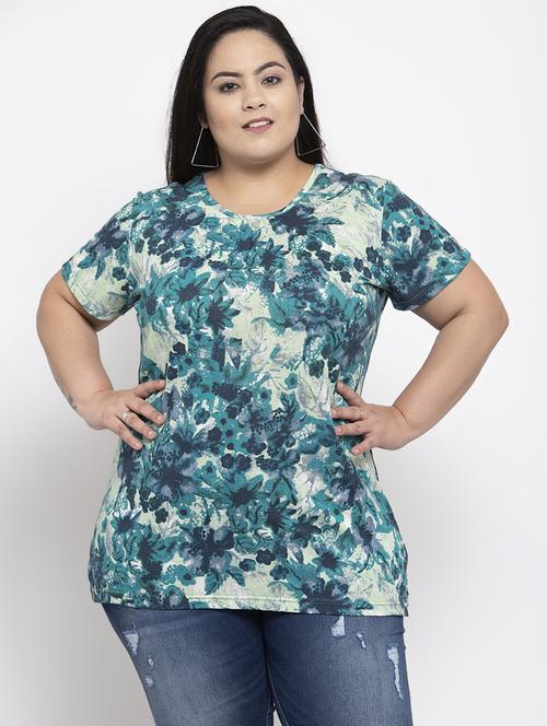floral print plus tee - 17083784 - Very Small Image - 1