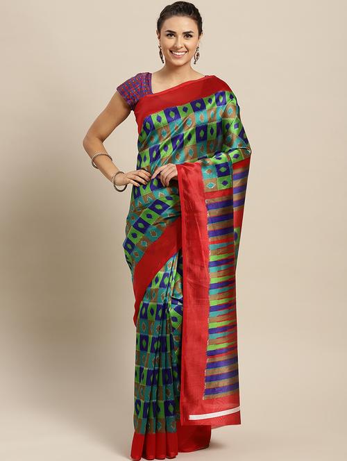 ikat bhagalpuri saree with blouse - 17083904 - Very Small Image - 1