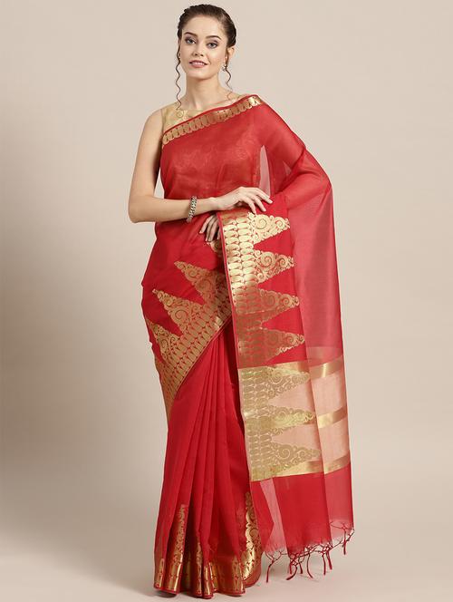 self design banarasi saree with blouse - 17084049 - Very Small Image - 1
