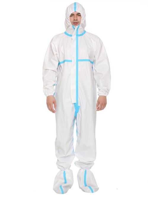 white polyester with breathable coated fabric 9095 gsm ppe kits & safety tool - 17084994 - Very Small Image - 1
