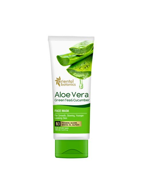 oriental botanics aloe vera, green tea & cucumber face mask 100ml - 17085111 - Very Small Image - 1
