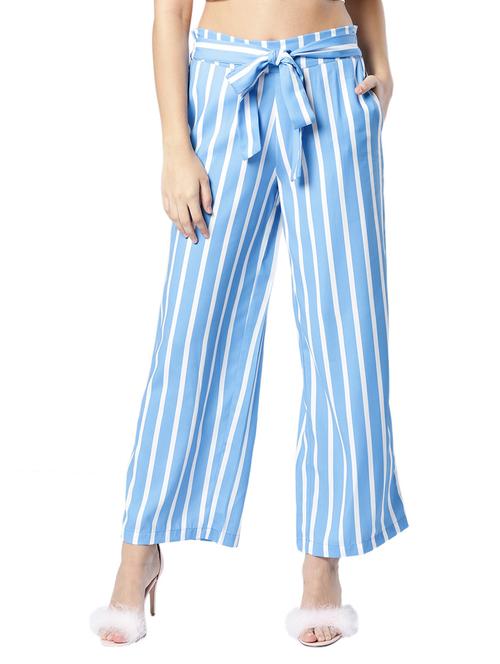 tie front ankle length trousers - 17085261 - Very Small Image - 1