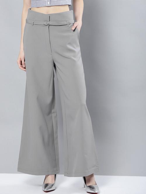 high rise wide leg trousers - 17085287 - Very Small Image - 1