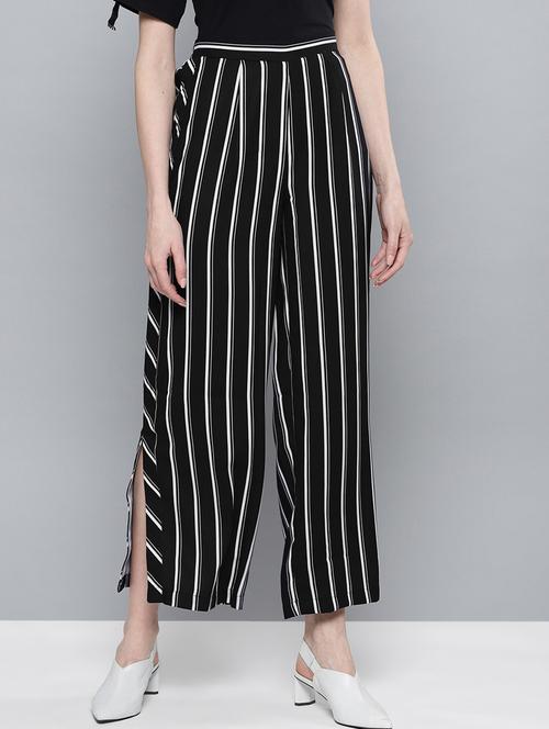 side slit striped trouser - 17085320 - Very Small Image - 1