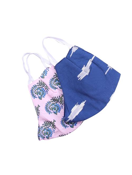 multi colored cotton anti-pollution women mask (pack of 2) - 17085357 - Very Small Image - 1