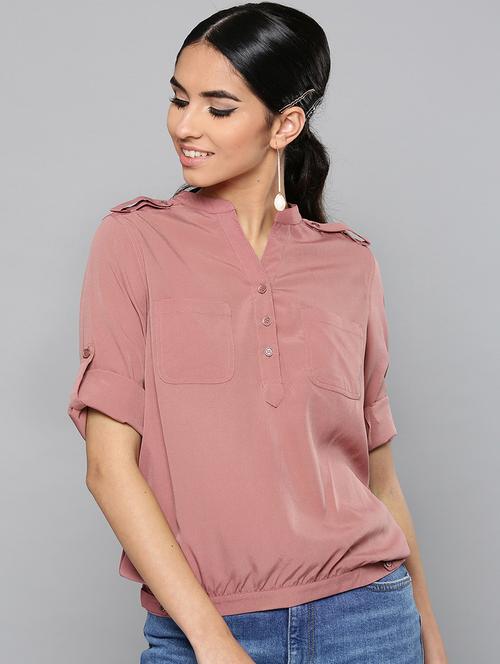 pink polyester regular top - 17085602 - Very Small Image - 1