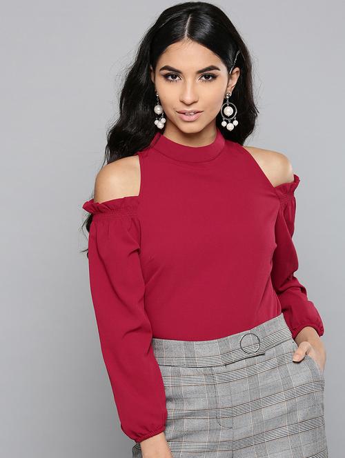 red polyester regular top - 17085609 - Very Small Image - 1