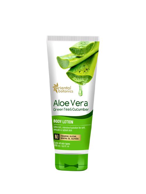 oriental botanics aloe vera, green tea & cucumber body lotion | no paraben & sls - 200ml - 17085657 - Very Small Image - 1