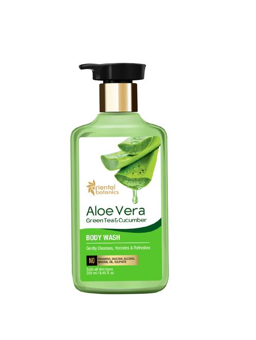 oriental botanics aloe vera, green tea & cucumber body wash | no paraben & sls - 250ml - 17085658 - Very Small Image - 1