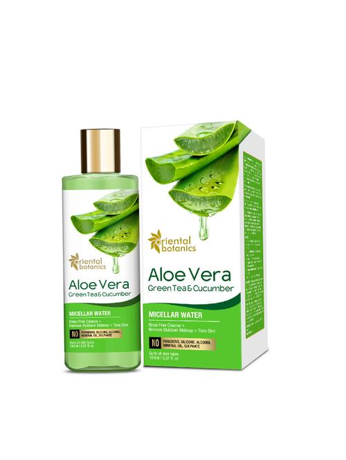 oriental botanics aloe vera, green tea & cucumber micellar water - no alcohol, silicone, sulphate - 150ml - 17085659 - Very Small Image - 1