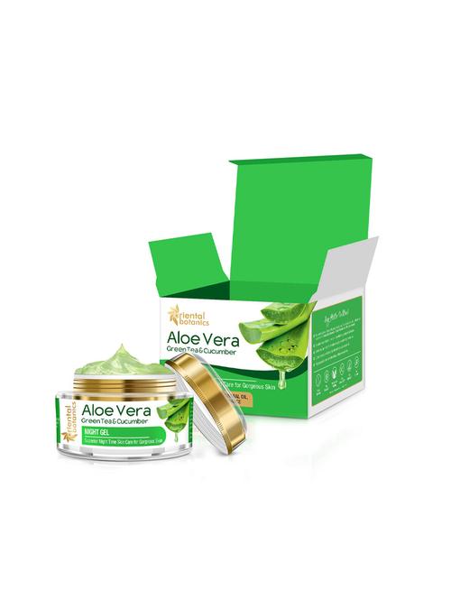 oriental botanics aloe vera, green tea & cucumber night gel, 50gm - 17085670 - Very Small Image - 1