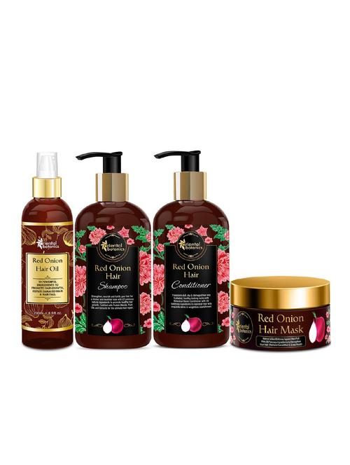 oriental botanics red onion hair shampoo 300ml + conditioner 300ml + hair oil 200ml + hair mask 200ml - 17085674 - Very Small Image - 1