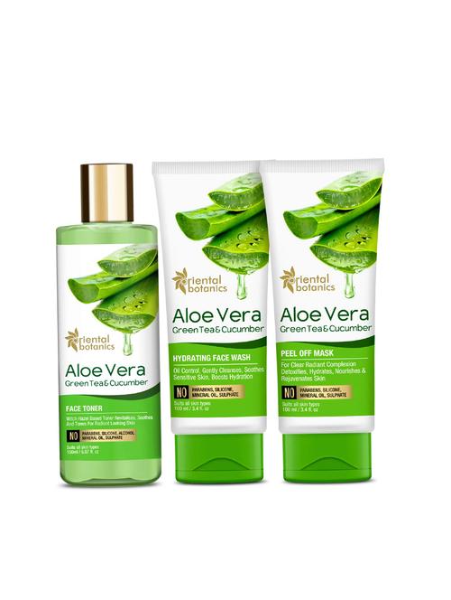 oriental botanics face glow combo | with face toner 150ml + face wash + peel off mask (100ml each) - 17085677 - Very Small Image - 1