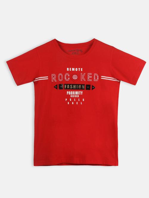 red cotton t-shirt with free mask - 17085752 - Very Small Image - 1