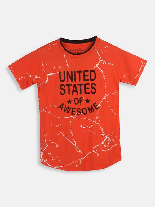 orange cotton t-shirt with free mask - 17085756 - Very Small Image - 1