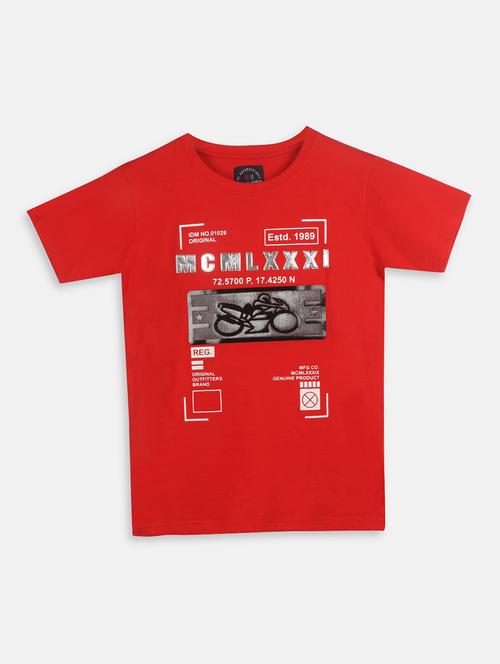 red cotton t-shirt with free mask - 17085765 - Very Small Image - 1