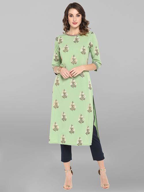 floral straight kurta - 17085894 - Very Small Image - 1