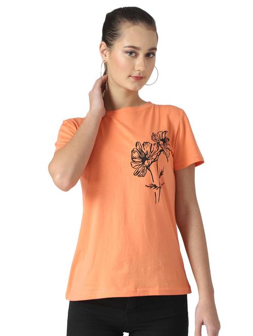 women's placement print round neck t-shirt - 17086394 - Very Small Image - 1