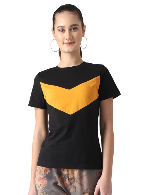 women's color block crew neck t-shirt - 17086398 - Very Small Image - 1