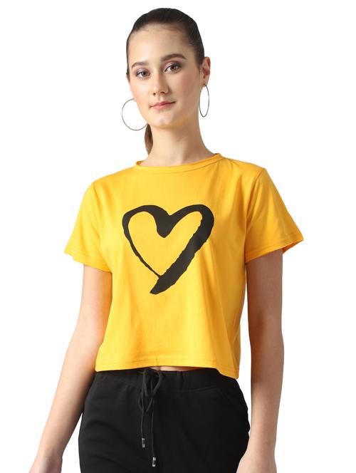 heart print crop tee - 17086402 - Very Small Image - 1
