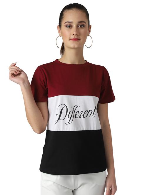text print color block tee - 17086416 - Very Small Image - 1