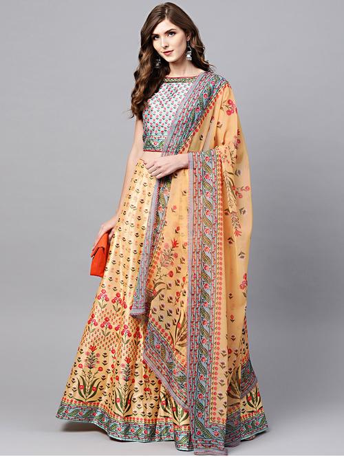 printed panelled lehenga - 17086685 - Very Small Image - 1