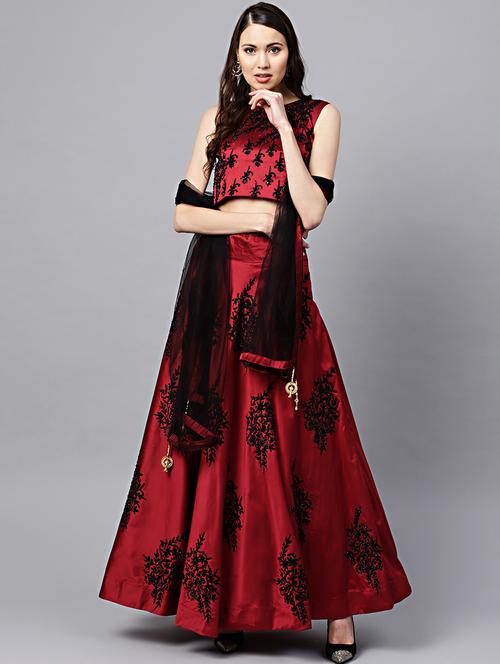embroidered flared lehenga - 17086687 - Very Small Image - 1