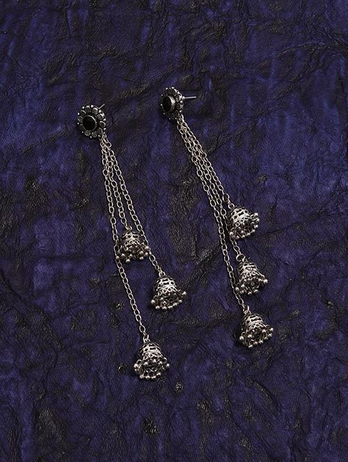 silver metal jhumka earring - 17086860 - Very Small Image - 1