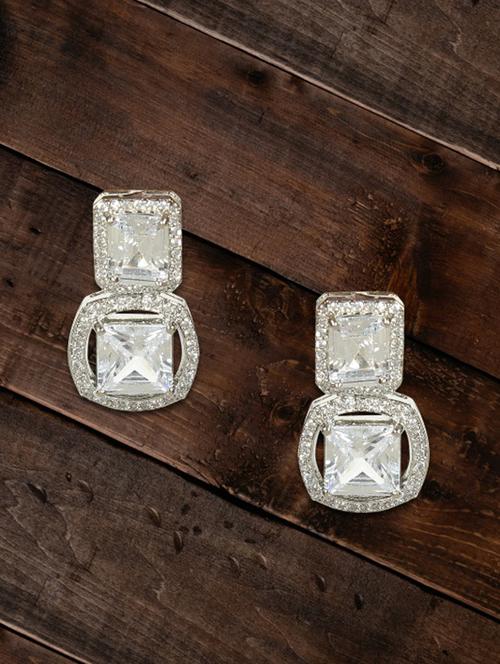 silver copper drop earring - 17086922 - Very Small Image - 1