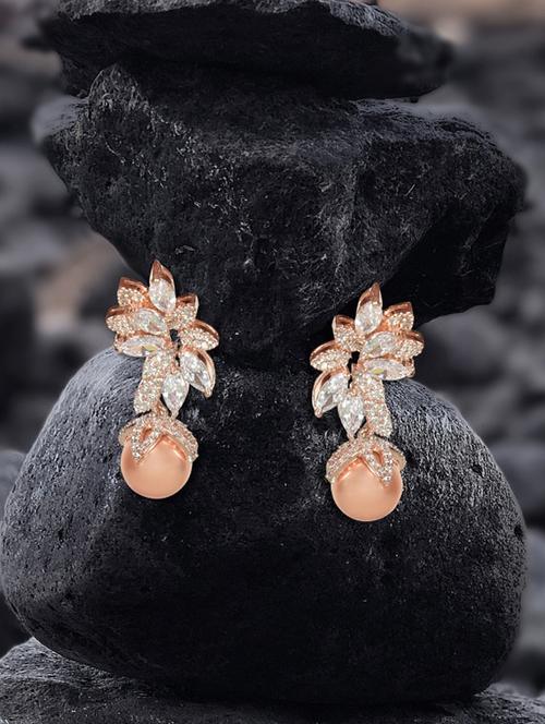 gold copper drop earring - 17086925 - Very Small Image - 1