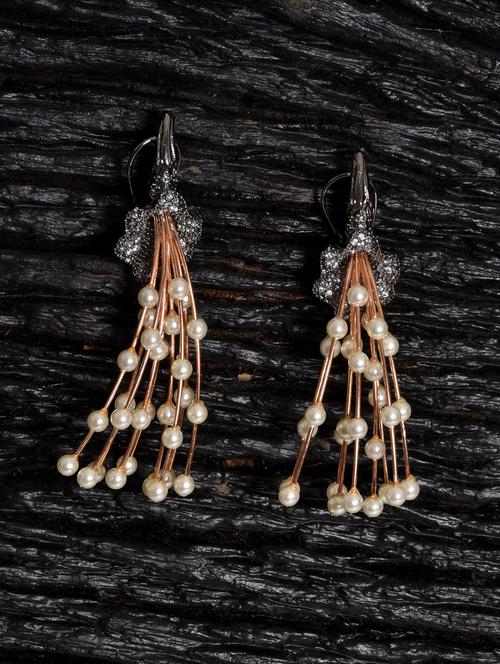gold metal drop earring - 17086964 - Very Small Image - 1