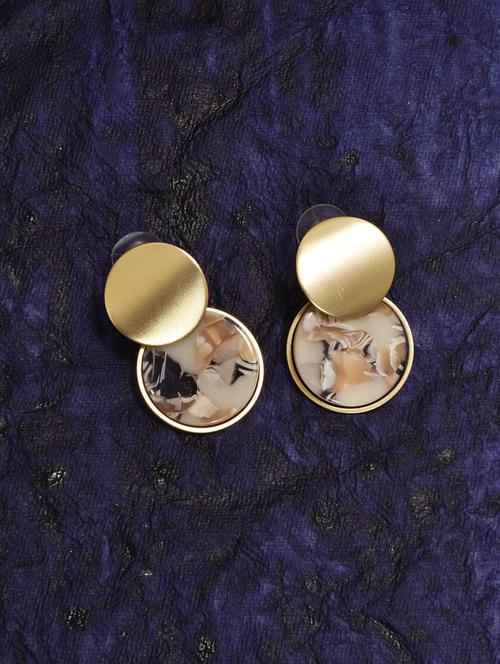 gold metal drop earring - 17087044 - Very Small Image - 1
