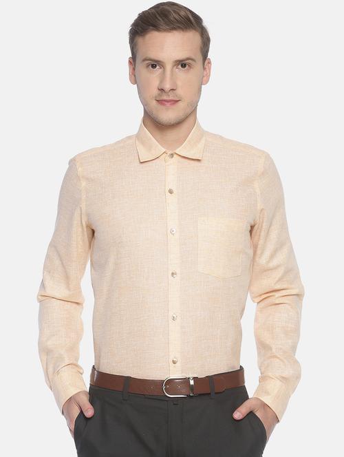 orange solid formal shirt - 17087090 - Very Small Image - 1