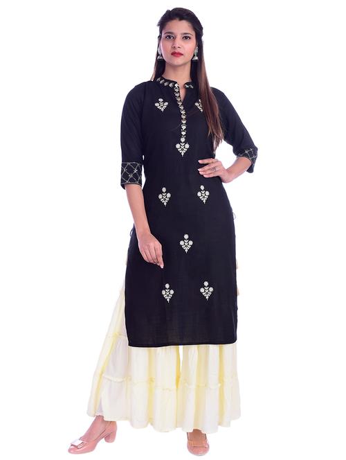 embroidered kurta sharara set - 17087515 - Very Small Image - 1