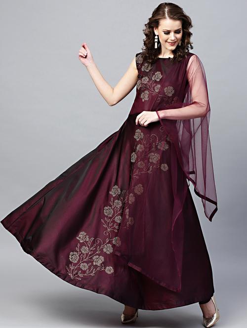 embellished solid suit set - 17087612 - Very Small Image - 1