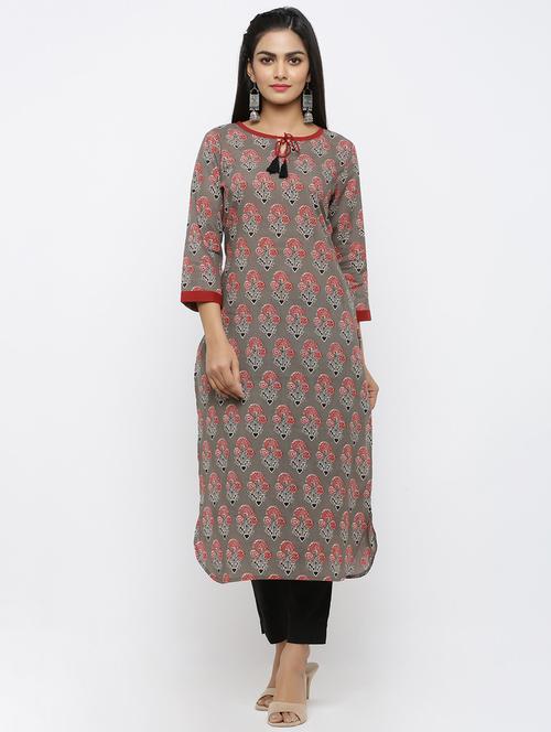 floral straight kurta - 17087707 - Very Small Image - 1