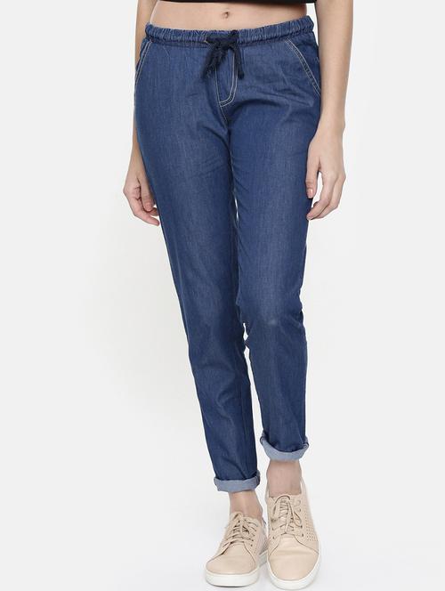 drawstring waist regular fit jeans - 17087713 - Very Small Image - 1
