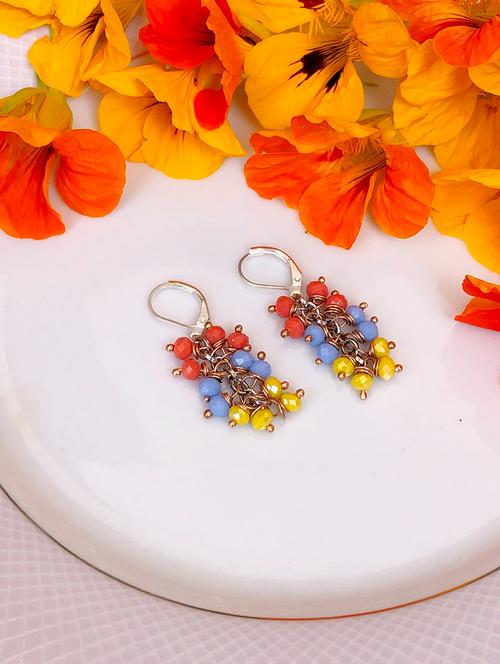 multi colored crystal drop earring - 17087715 - Very Small Image - 1