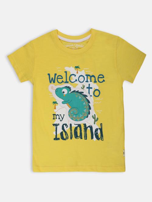 yellow cotton t-shirt with free mask - 17088541 - Very Small Image - 1