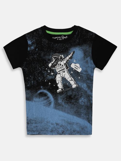 black cotton t-shirt with free mask - 17088542 - Very Small Image - 1