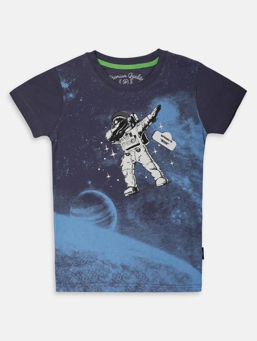 blue cotton t-shirt with free mask - 17088543 - Very Small Image - 1