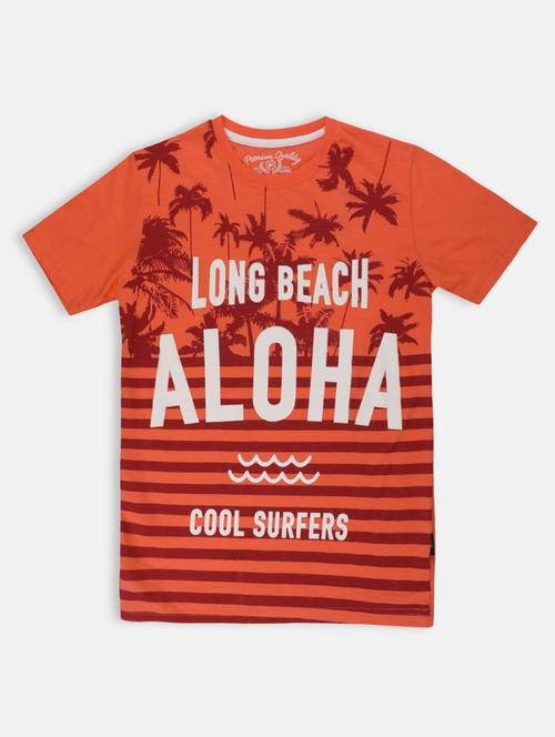 orange cotton t-shirt with free mask - 17088557 - Very Small Image - 1