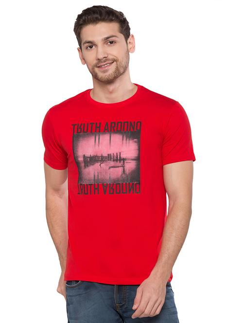 red cotton printed t-shirt - 17088700 - Very Small Image - 1