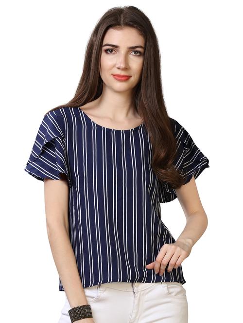 tulip sleeves striped top - 17088864 - Very Small Image - 1