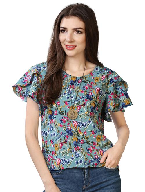 tulip sleeves floral top - 17088870 - Very Small Image - 1