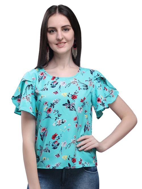 tulip sleeves printed top - 17088893 - Very Small Image - 1